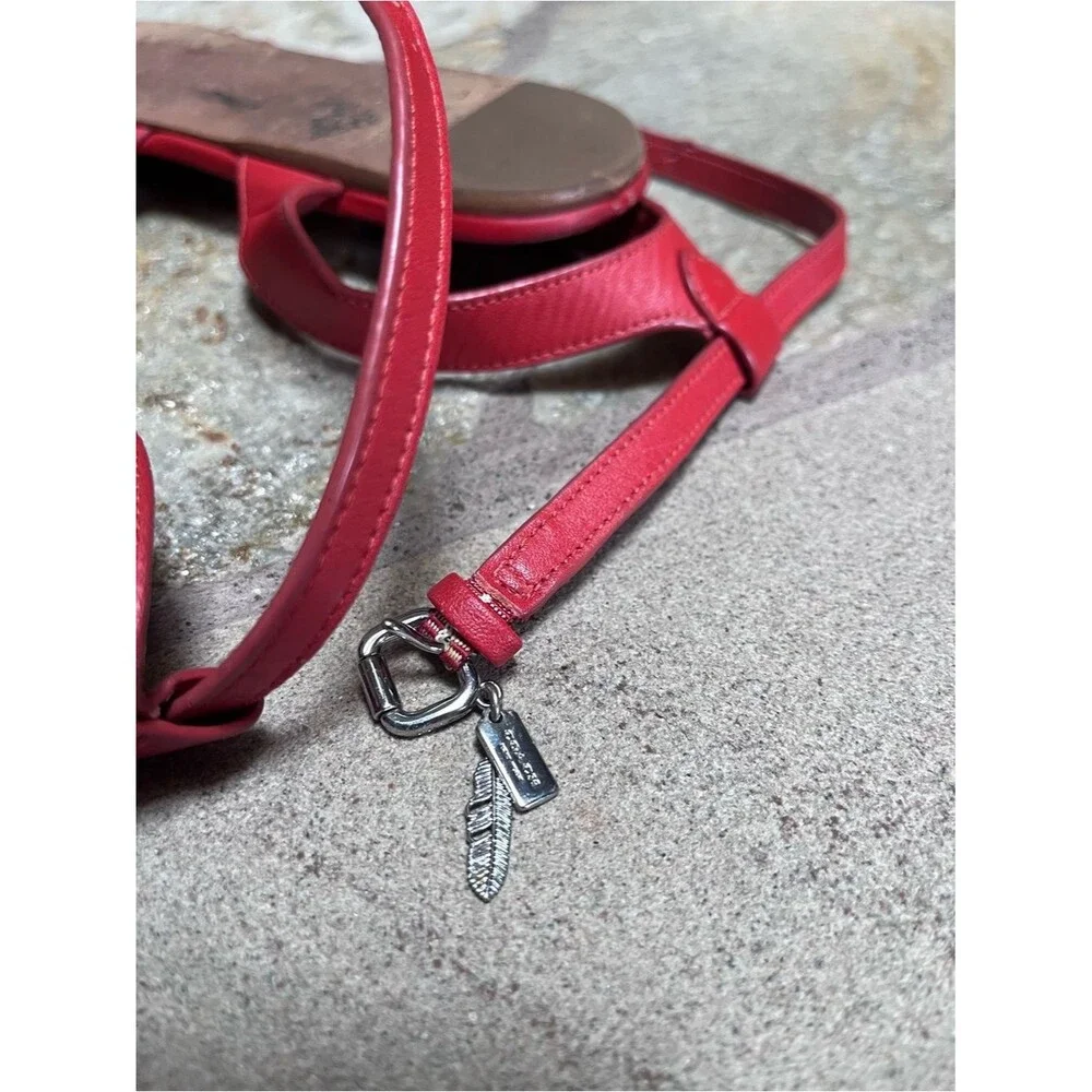 Coach red leather